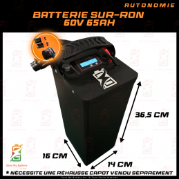 Batterie sur-ron 65AH dimension du caisson